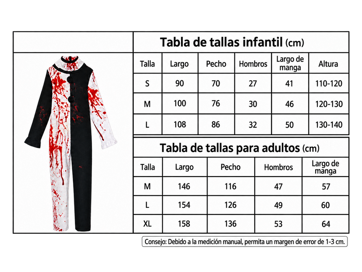 Killer Clown – Disfraz de Payaso Asesino